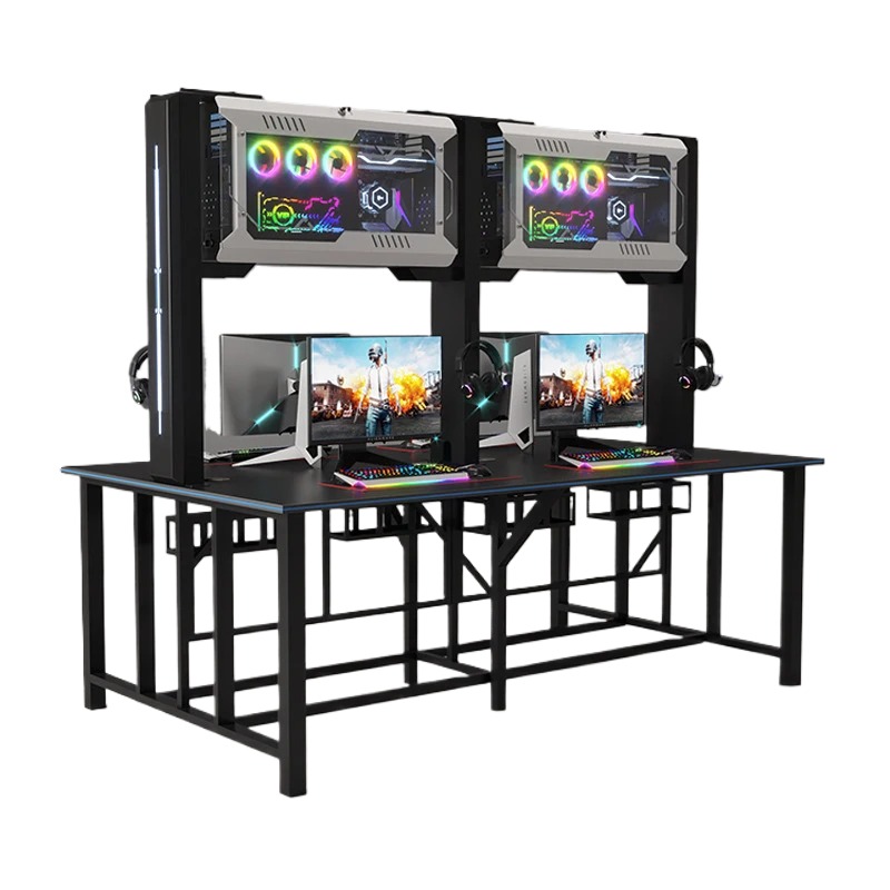 Customized black computer case, game cabinet, RGB LED lights, desktop game table based on factory samples