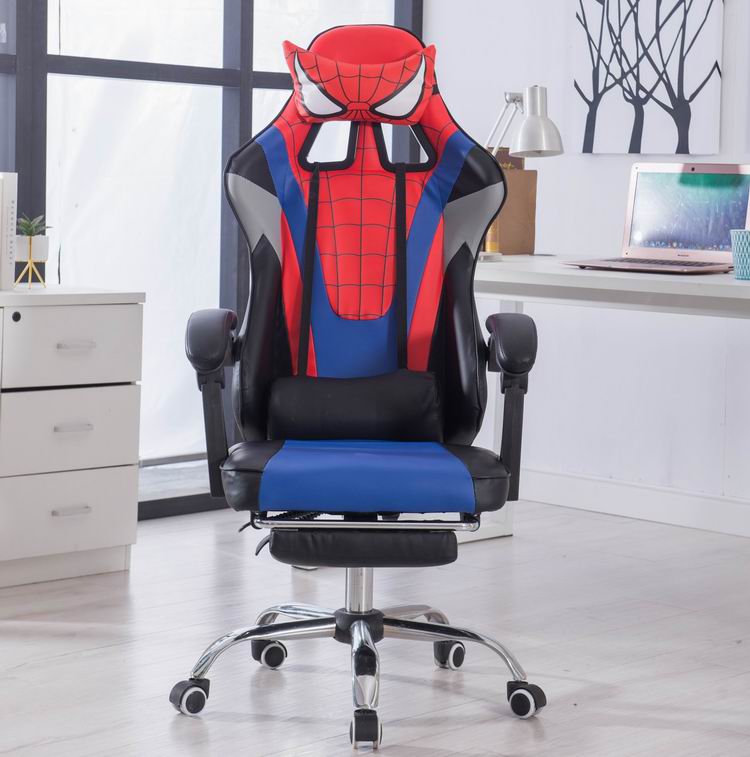 WS 8044 Spider Man gaming chair custom high back ergonomic comfortable leather chair, providing rotation function for gamers