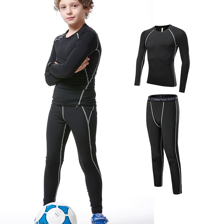 Wholesale children's long-sleeved tight-fitting sportswear, compression soccer gaiters, bottom leg warmers, gym running apparel
