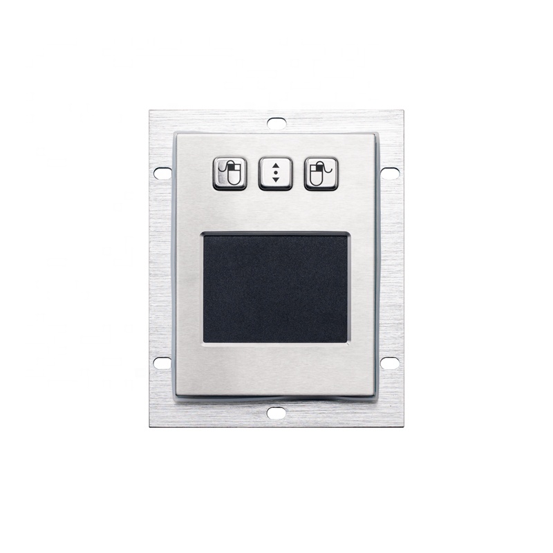 Panel mounted industrial metal touchpad mouse with 3 buttons and wired pointing device